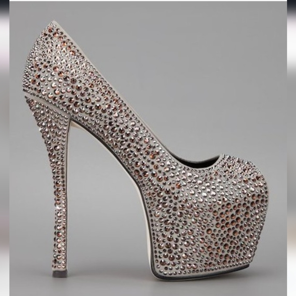 Giuseppe Zanotti Liza Swarovski Crystal Platform Heels 41